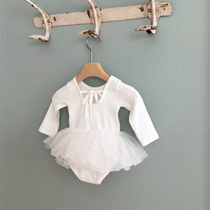 MyKids-USA® Autumn Arrival Baby Kids Girls Long Sleeves Tulle Patchwork Bodysuit Dress