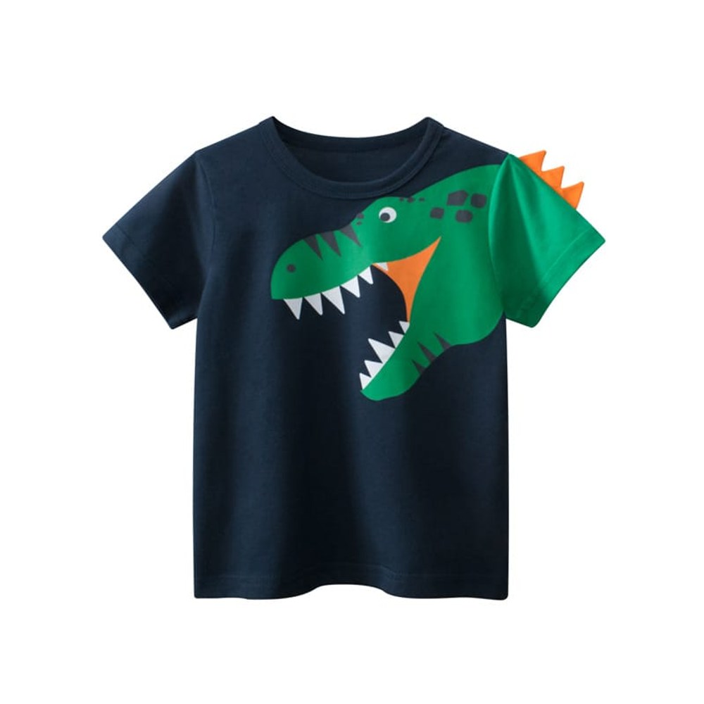 Baby Boy Animal Print Round Collar Short-sleeved Pullover T-Shirt