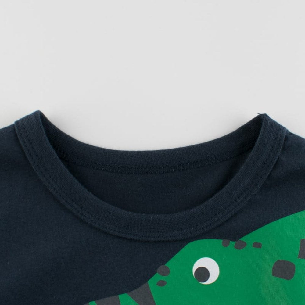 Baby Boy Animal Print Round Collar Short-sleeved Pullover T-Shirt