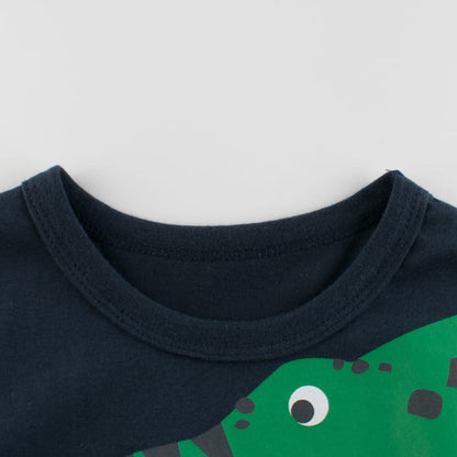 Baby Boy Animal Print Round Collar Short-sleeved Pullover T-Shirt