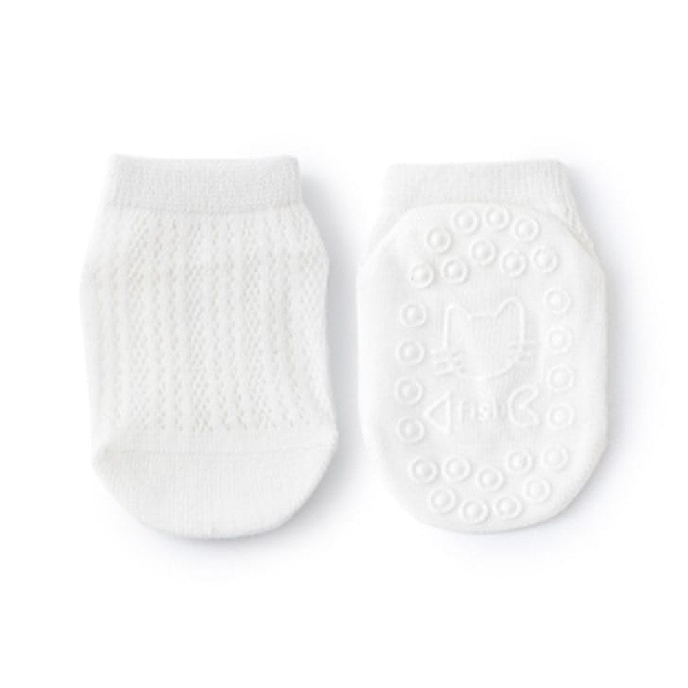 Kids Solid Color Mesh Breathable Design Animal Shape Silicone Bottom Non-Slip Floor Short Socks
