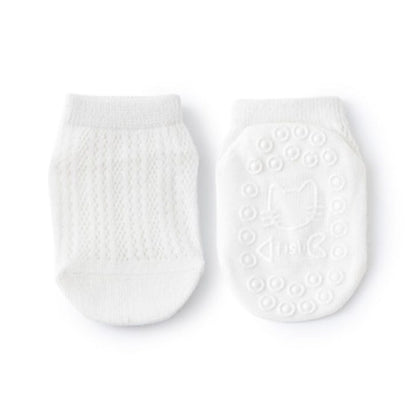 Kids Solid Color Mesh Breathable Design Animal Shape Silicone Bottom Non-Slip Floor Short Socks