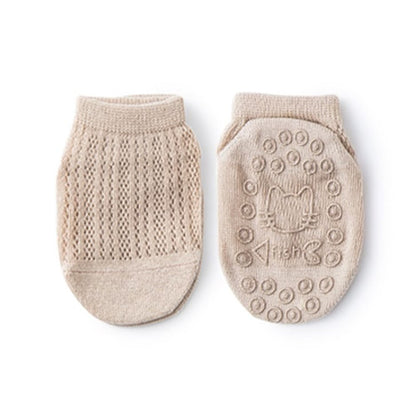 Kids Solid Color Mesh Breathable Design Animal Shape Silicone Bottom Non-Slip Floor Short Socks