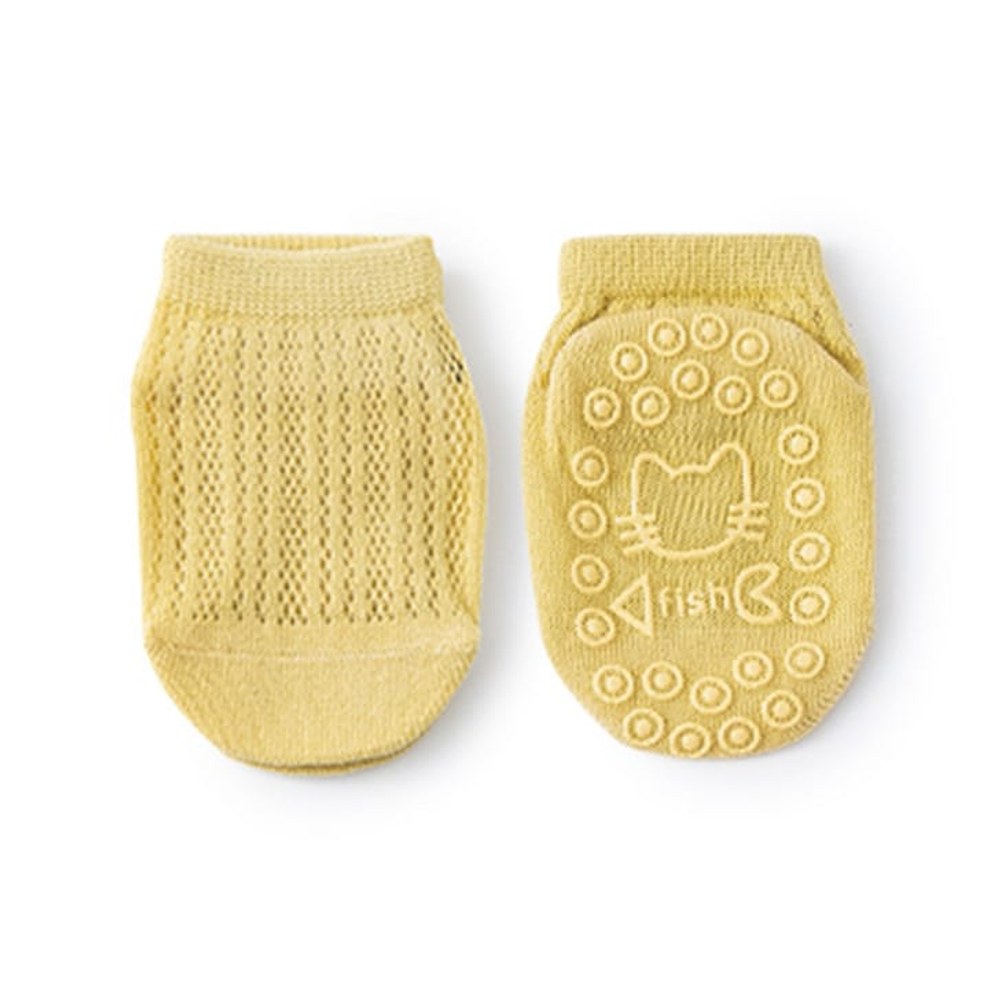 Kids Solid Color Mesh Breathable Design Animal Shape Silicone Bottom Non-Slip Floor Short Socks