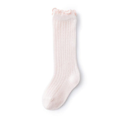 Kids Solid Color Lace Design Mesh Breathable Stocking Anti-mosquito Socks