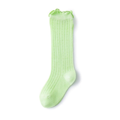 Kids Solid Color Lace Design Mesh Breathable Stocking Anti-mosquito Socks