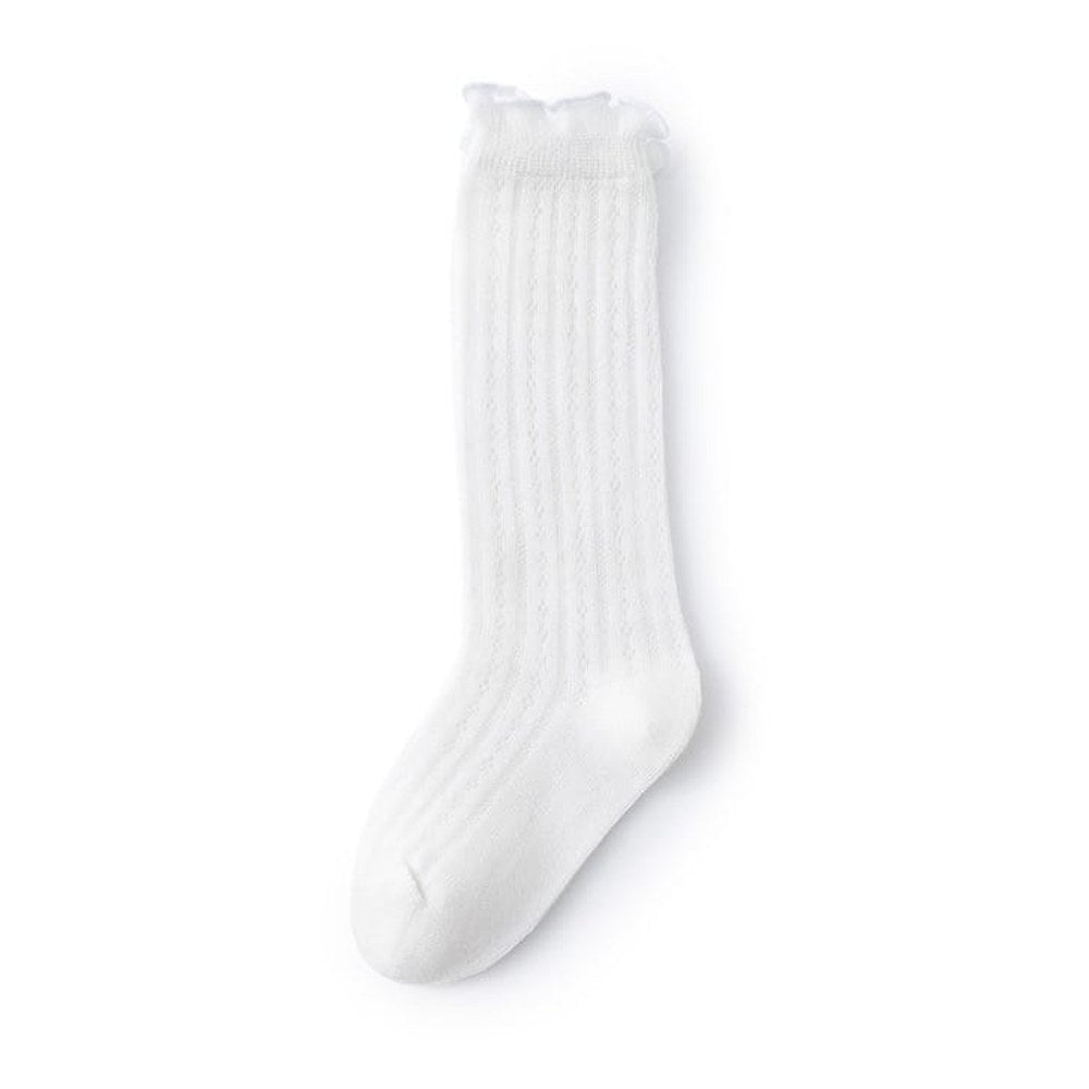 Kids Solid Color Lace Design Mesh Breathable Stocking Anti-mosquito Socks