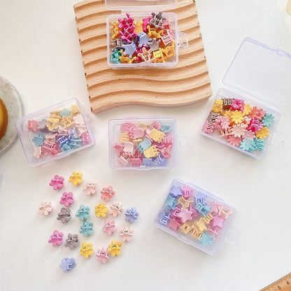 Sweet Girls Candy Color Floral Shape Little Hair Clips 1Box=20 Pieces