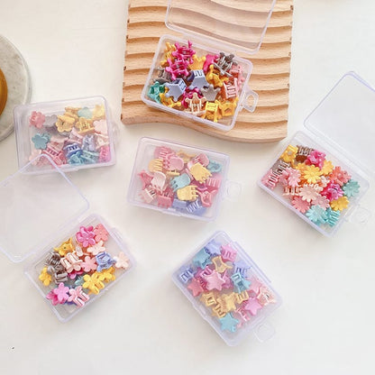Sweet Girls Candy Color Floral Shape Little Hair Clips 1Box=20 Pieces