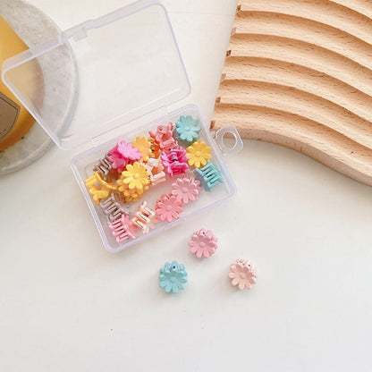 Sweet Girls Candy Color Floral Shape Little Hair Clips 1Box=20 Pieces
