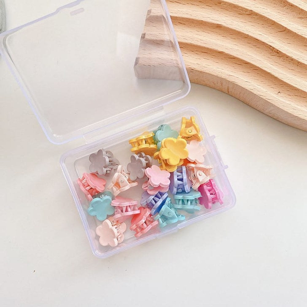 Sweet Girls Candy Color Floral Shape Little Hair Clips 1Box=20 Pieces