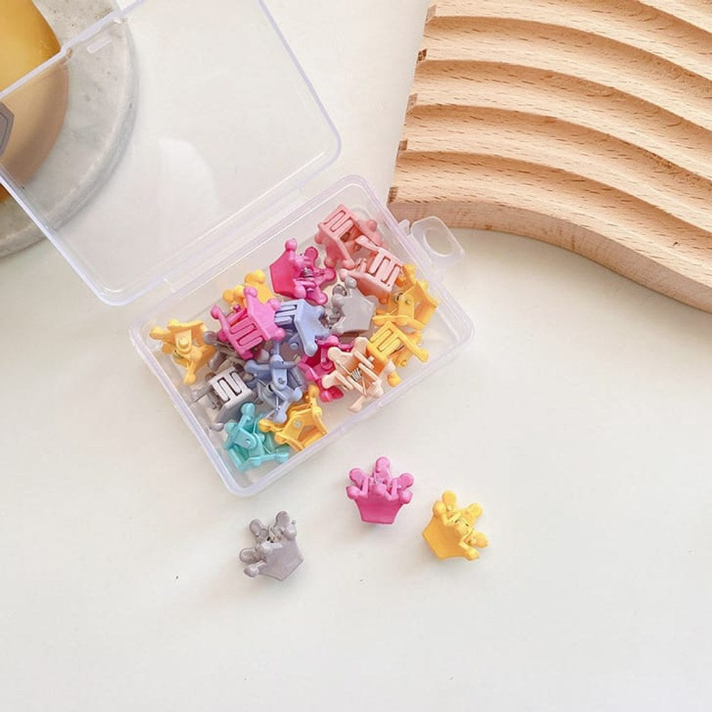 Sweet Girls Candy Color Floral Shape Little Hair Clips 1Box=20 Pieces