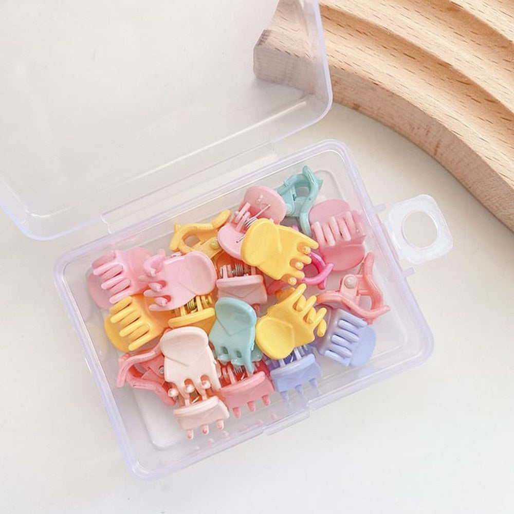 Sweet Girls Candy Color Floral Shape Little Hair Clips 1Box=20 Pieces