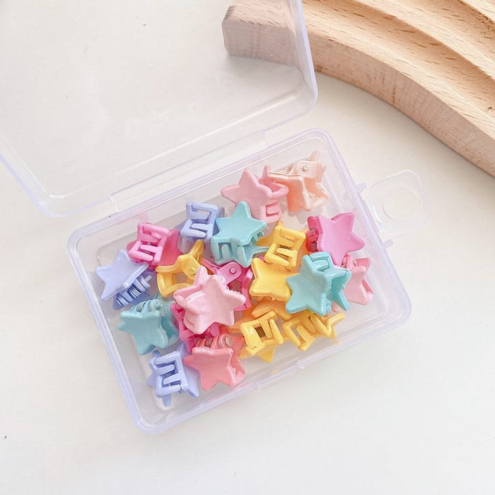 Sweet Girls Candy Color Floral Shape Little Hair Clips 1Box=20 Pieces