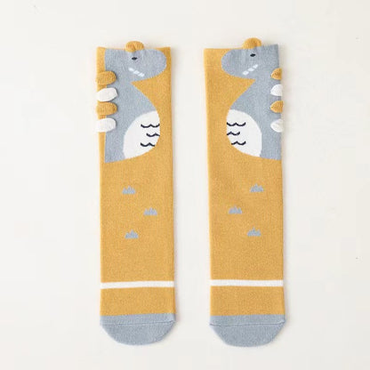 Baby Cartoon Animal Embroidered Pattern Soft Long-Tube Socks