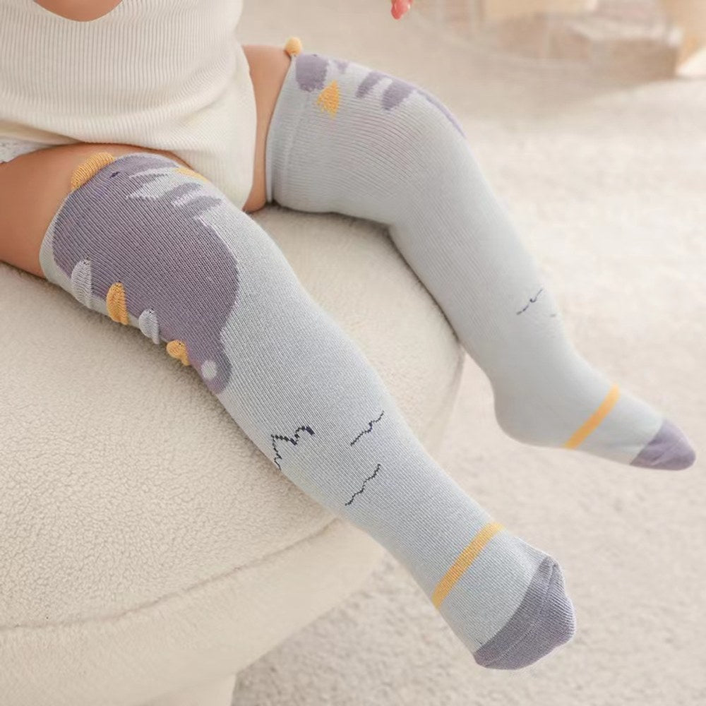 Baby Cartoon Animal Embroidered Pattern Soft Long-Tube Socks