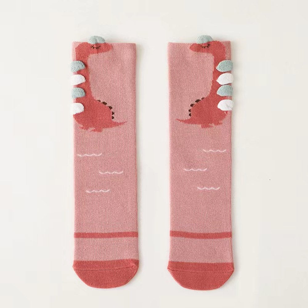 Baby Cartoon Animal Embroidered Pattern Soft Long-Tube Socks