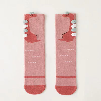 Baby Cartoon Animal Embroidered Pattern Soft Long-Tube Socks