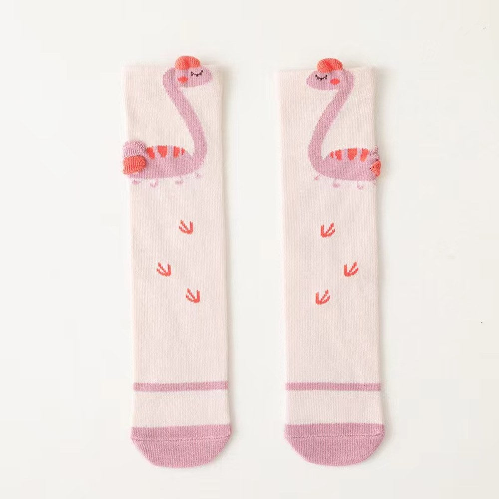 Baby Cartoon Animal Embroidered Pattern Soft Long-Tube Socks