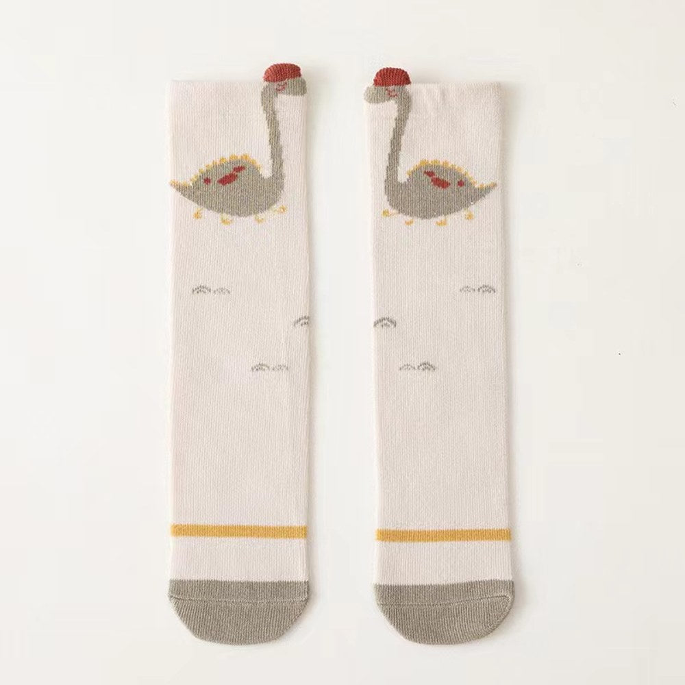 Baby Cartoon Animal Embroidered Pattern Soft Long-Tube Socks