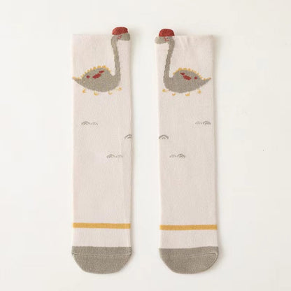 Baby Cartoon Animal Embroidered Pattern Soft Long-Tube Socks