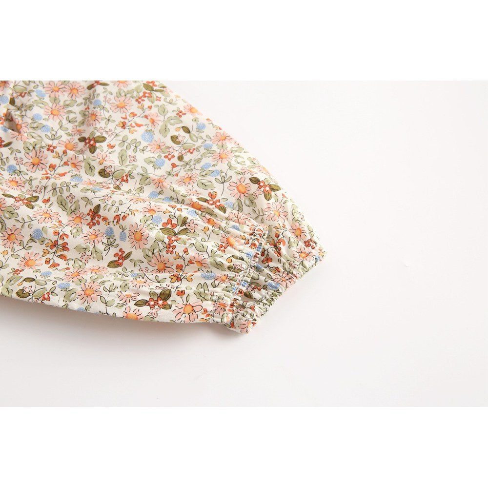 Baby Girl Ditsy Flower Graphic Doll Neck Cute Bodysuit Bodysuit