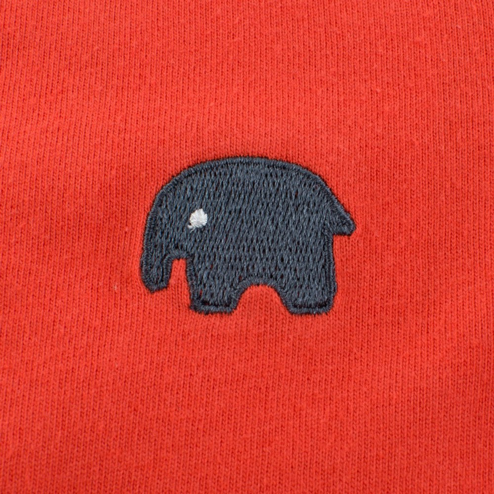Baby Boy Cartoon Elephant Embroidered Pattern Striped Sleeves Shirt