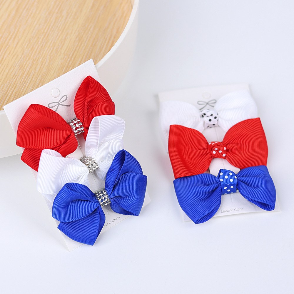 Independence Day Handmade American Flag Hair Clips 1Bags=3Pieces