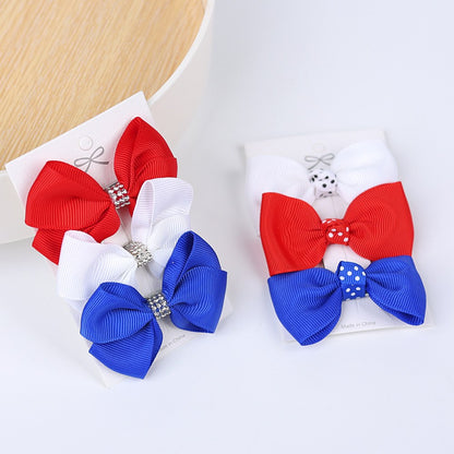 Independence Day Handmade American Flag Hair Clips 1Bags=3Pieces