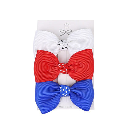 Independence Day Handmade American Flag Hair Clips 1Bags=3Pieces