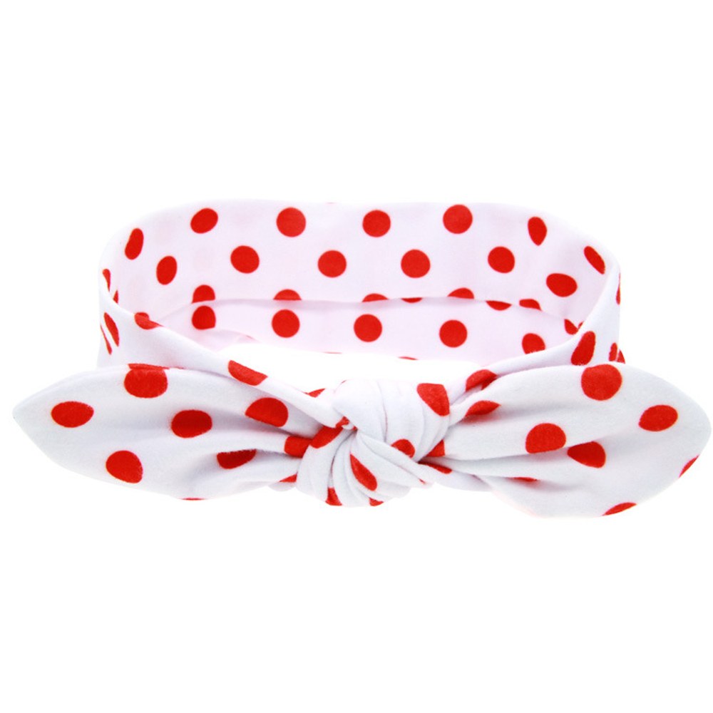 Western Newborn 8pcs Dot Graphic Cute Bunny Ear Shape Design Elastic Headband