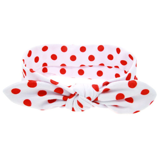 Western Newborn 8pcs Dot Graphic Cute Bunny Ear Shape Design Elastic Headband
