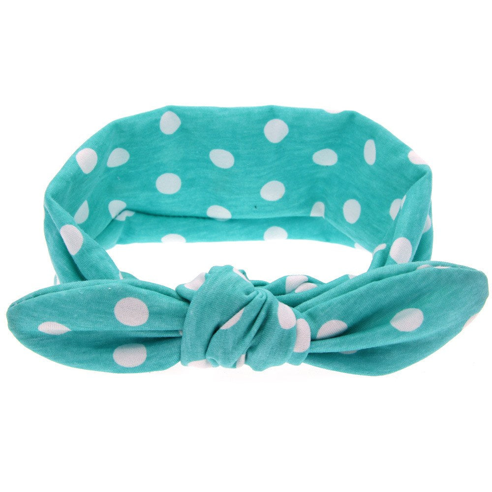 Western Newborn 8pcs Dot Graphic Cute Bunny Ear Shape Design Elastic Headband