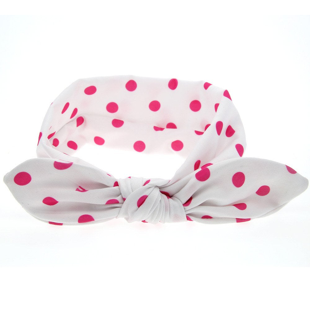 Western Newborn 8pcs Dot Graphic Cute Bunny Ear Shape Design Elastic Headband