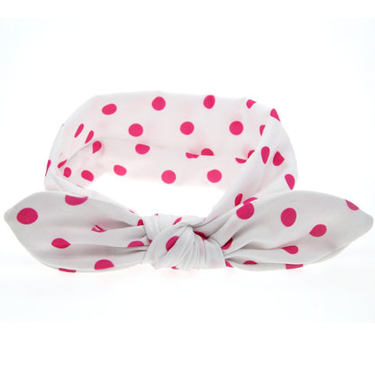 Western Newborn 8pcs Dot Graphic Cute Bunny Ear Shape Design Elastic Headband