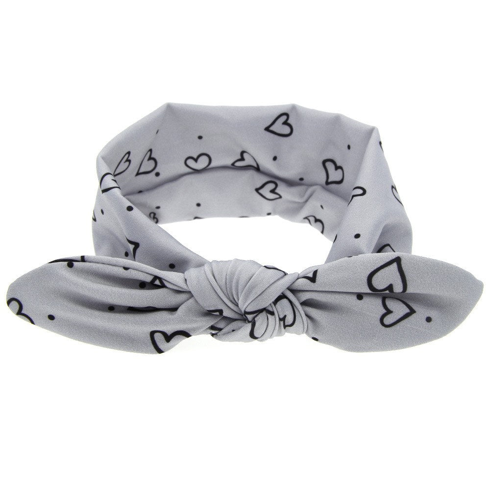 Western Newborn 8pcs Dot Graphic Cute Bunny Ear Shape Design Elastic Headband