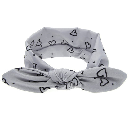 Western Newborn 8pcs Dot Graphic Cute Bunny Ear Shape Design Elastic Headband