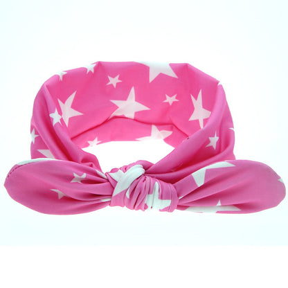 Western Newborn 8pcs Dot Graphic Cute Bunny Ear Shape Design Elastic Headband