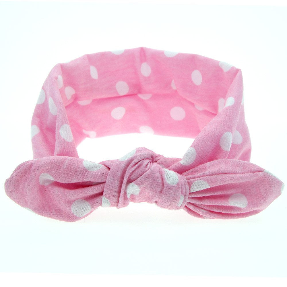 Western Newborn 8pcs Dot Graphic Cute Bunny Ear Shape Design Elastic Headband