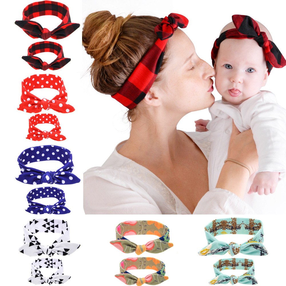 Family Mother And Child Western Style Elastic Headband 2-Pieces Sets