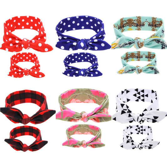 Family Mother And Child Western Style Elastic Headband 2-Pieces Sets