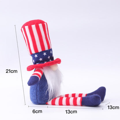 Independence Five Pointed Star & Striped Graphic Long Leggings Decorative Dolls Children's Gift