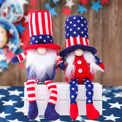 Independence Five Pointed Star & Striped Graphic Long Leggings Decorative Dolls Children's Gift