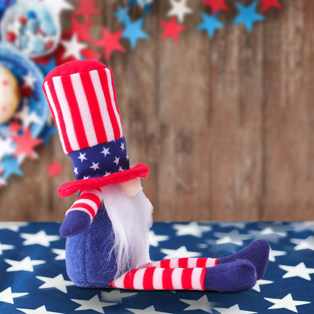 Independence Five Pointed Star & Striped Graphic Long Leggings Decorative Dolls Children's Gift
