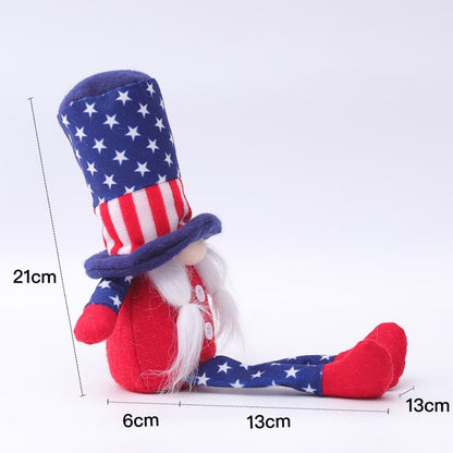 Independence Five Pointed Star & Striped Graphic Long Leggings Decorative Dolls Children's Gift