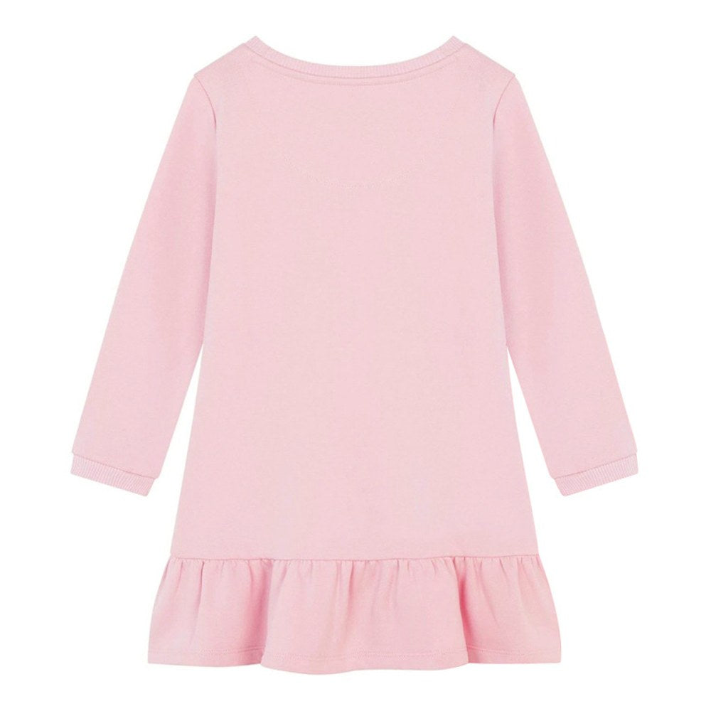Baby Girl Colorful Rainbow Graphic Ruffle Hem Long Sleeves Western Style Dress