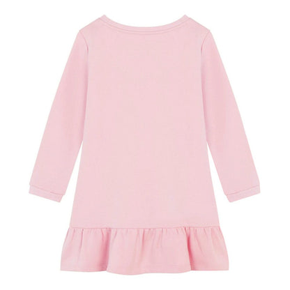Baby Girl Colorful Rainbow Graphic Ruffle Hem Long Sleeves Western Style Dress