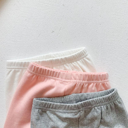 Baby Girl Heart Patched Pattern Soft Cotton Leggings