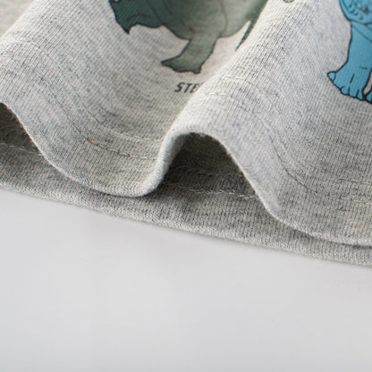 Baby Boy Cartoon Dinosaur Graphic Long Sleeves New Style Cute Shirt
