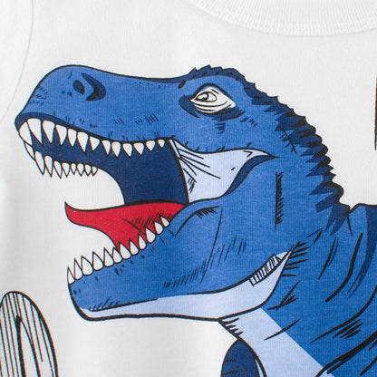 Baby Boy Cartoon Dinosaur Graphic Long Sleeves New Style Cute Shirt